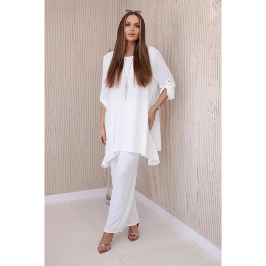 Moteriškas baltos spalvos komplektas Elis 28087