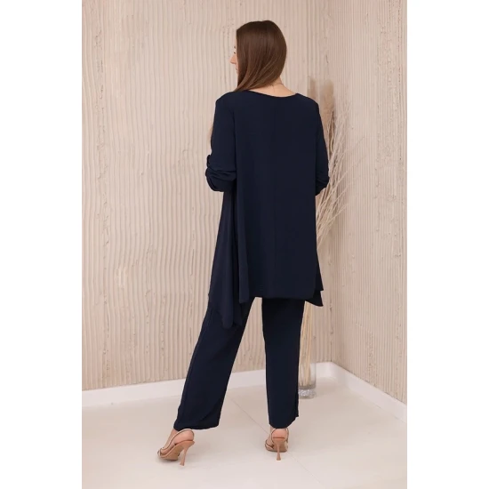 Moteriškas tamsiai mėlynos spalvos komplektas Elis 28032
