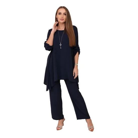 Moteriškas tamsiai mėlynos spalvos komplektas Elis 28032