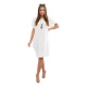 Baltos spalvos suknelė su kišenėmis ir pakabuku Deli 28764