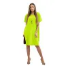 Green dress with pockets and pendant Deli 31035