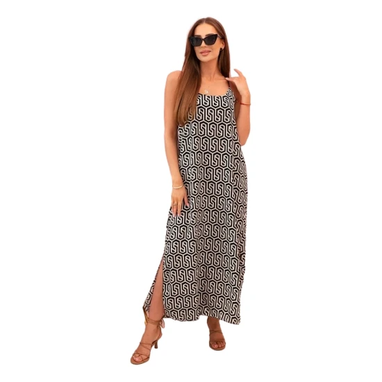 Moteriška juoda suknelė su petnešėlėmis Zebra 32705