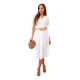 Moteriška balta suknelė su diržu Amber