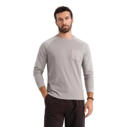 Vyriška pilki marškinėliai ilgomis rankovėmis Doug
