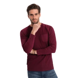 Vyriška bordo marškinėliai ilgomis rankovėmis Doug