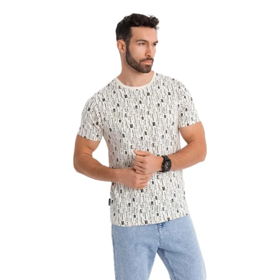 Vyriški baltos spalvos marškinėliai Authentic V1 OM-TSFP-0225