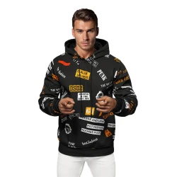 Vyriškas juodas džemperis su gobtuvu Rot Fashion