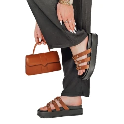 Moteriškos rudos šlepetės Platofi