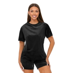 Moteriškas veliūrinis juodas komplektas Stel