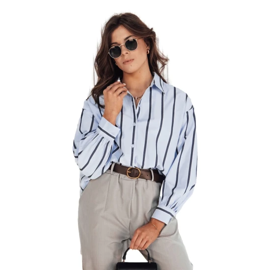 Moteriški mėlyni marškiniai Delun DY0378