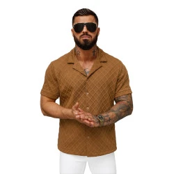 Vyriški trumparankoviai rudi marškinėliai Fargo