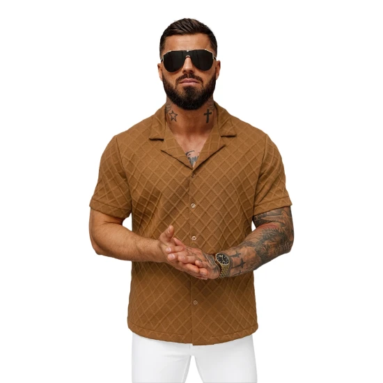 Vyriški trumparankoviai rudi marškinėliai Fargo O/B2257