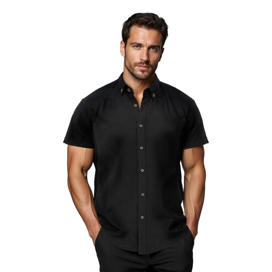 Vyriški juodos spalvos marškiniai trumpomis rankovėmis Sochi O/V165