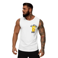 Balti vyriški marškinėliai be rankovių Sport