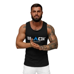 Vyriški juodos spalvos marškiniai be rankovių Black2