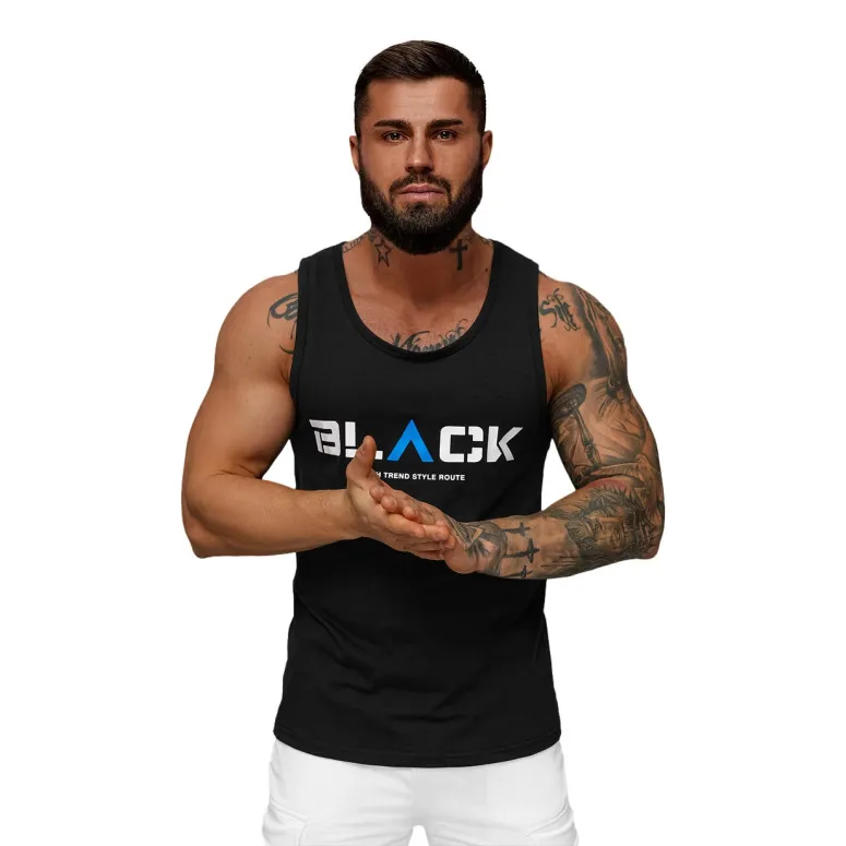 Men's black sleeveless shirt Black2 JS/8B1707/3Z