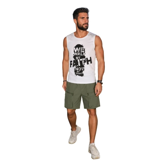Vyriški balti marškinėliai be rankovių Faith RX5658