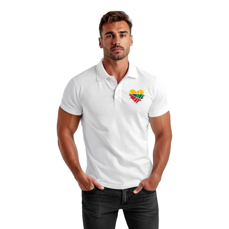 Vyriški balti polo marškinėliai Širdis JS/8T80