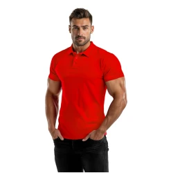 Vyriški raudoni polo marškinėliai Casual
