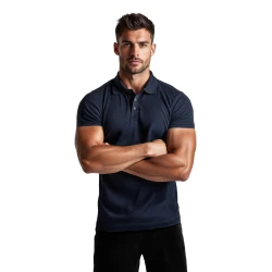 Vyriški tamsiai mėlyni polo marškinėliai Casual