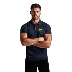 Vyriški tamsiai mėlyni polo marškinėliai Širdis