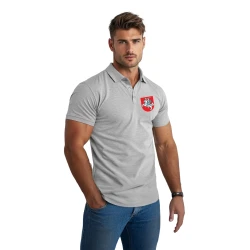 Vyriški pilki polo marškinėliai Herbas
