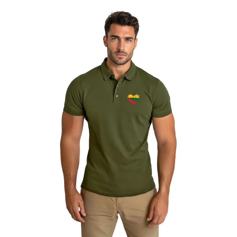Men's khaki polo shirt Heart JS/8T80