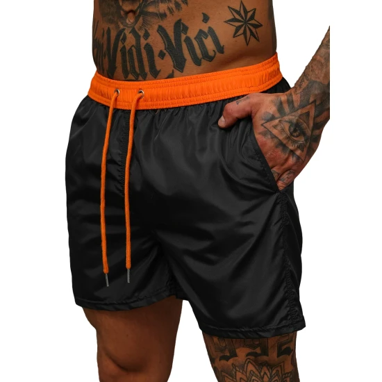 Vyriški šortai juodi/oranžiniai Renald JS/17K561/6