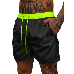 Vyriški šortai juodi/žali Renald