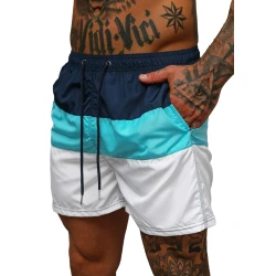 Maudymosi šortai tamsiai mėlyni/balti Revel