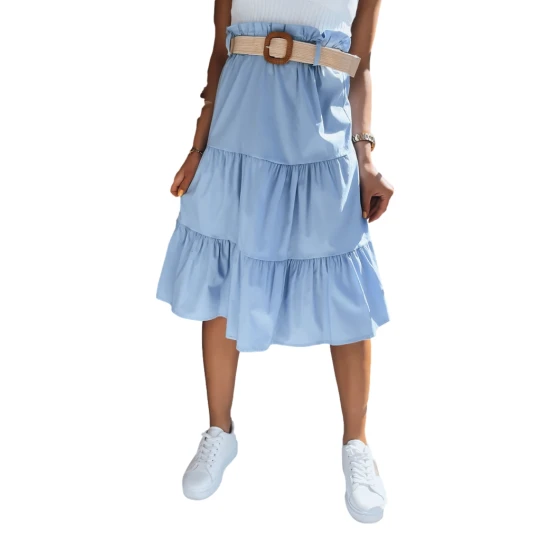 Moteriškas mėlynas midi sijonas Randina CY0389