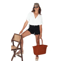 Moteriški juodi džinsiniai šortai Sunylook