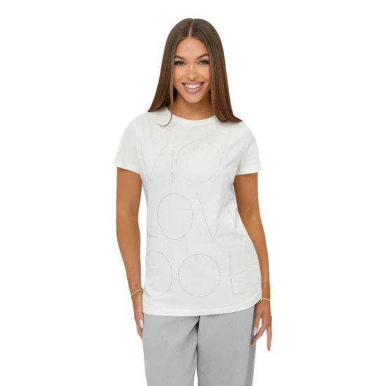 Moteriški baltos spalvos marškinėliai Cool JS/YJ77841