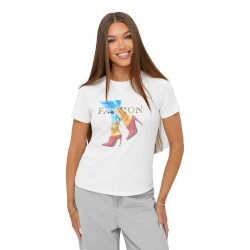 Moteriški baltos spalvos marškinėliai Fact