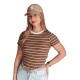 Moteriški rudi dryžuoti marškinėliai Liness