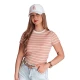 Moteriški rožiniai dryžuoti marškinėliai Liness RY2809