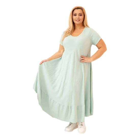 Moteriška mėtinė suknelė Gala PLIUS dydžio suknelės