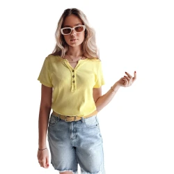 Moteriški geltonos spalvos marškinėliai Elin