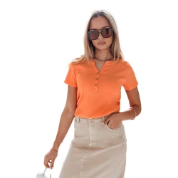 Moteriški oranžinės spalvos marškinėliai Elin