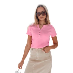 Moteriški rožinės spalvos marškinėliai Elin