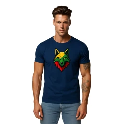 Vyriški tamsiai mėlyni marškinėliai Vilkas