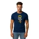 Vyriški tamsiai mėlyni marškinėliai Kaukolė su kepure