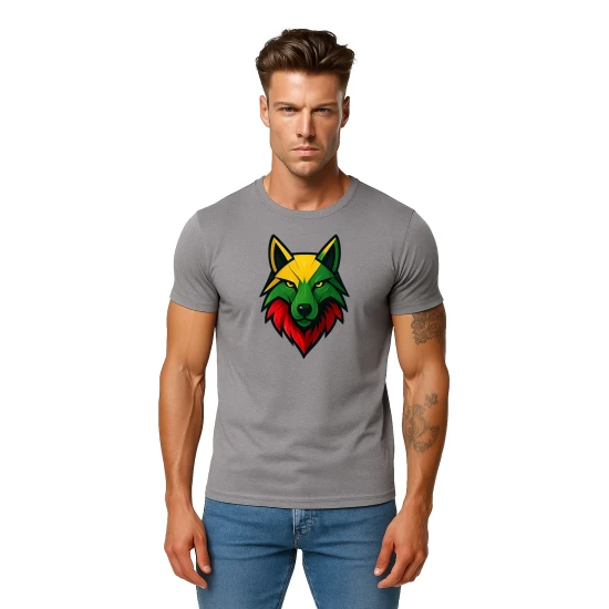 Vyriški pilki marškinėliai Vilkas PK4021