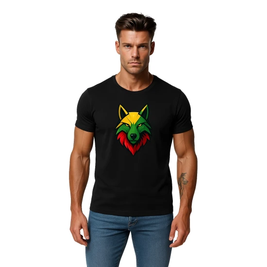 Vyriški juodi marškinėliai Vilkas PK4021