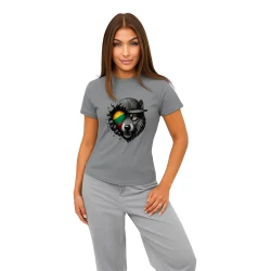 Moteriški pilki marškinėliai Vilkas pilkas