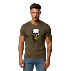 Vyriški chaki marškinėliai Kaukolė su barzda