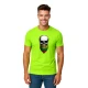 Vyriški neoniniai žali marškinėliai Kaukolė su barzda