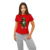 Women's red T-shirt Bear PK4023