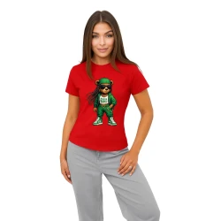 Moteriški raudoni marškinėliai Meškutė