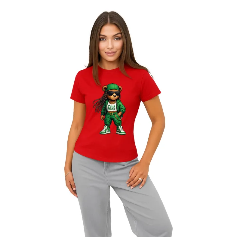 Women's red T-shirt Bear PK4023